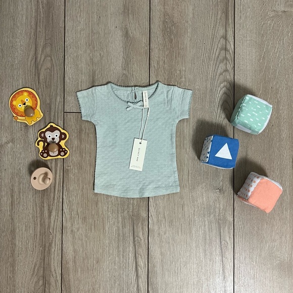 Other - Quincy Mae light blue t shirt 0-3 NWT